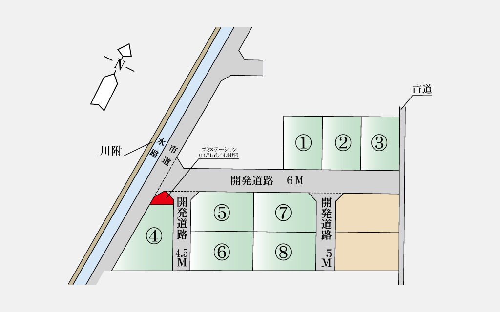 倉敷市 北畝5丁目区画割図